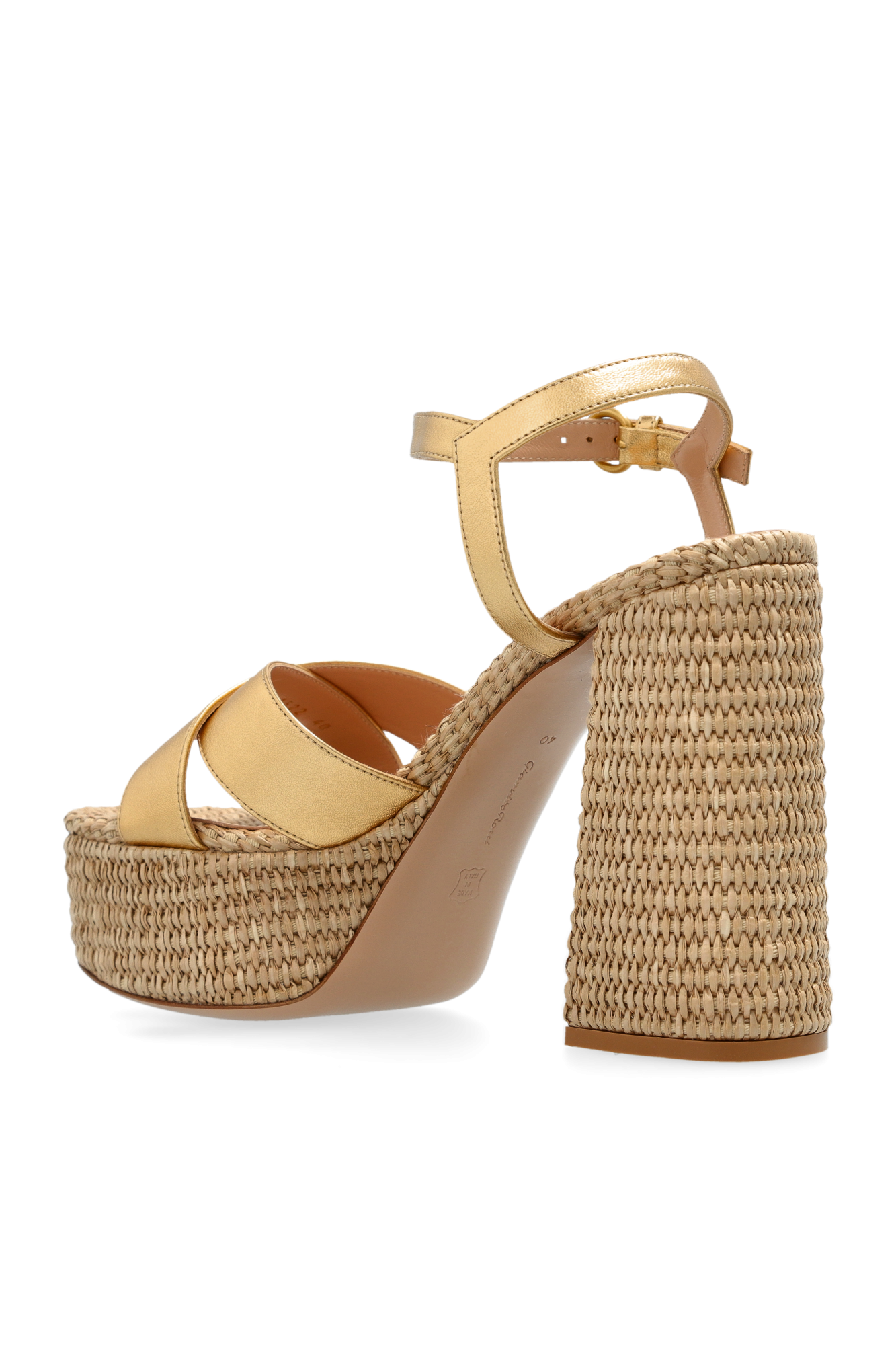 Gianvito Rossi【関税送料込】BEBE PLATFORM SANDALS Bebe leather platform sandals in gold - Gianvito Rossi